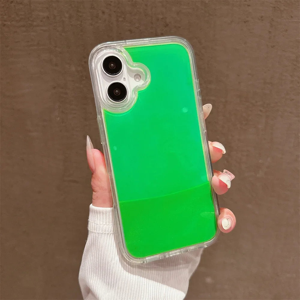 Luminous Quicksand Transparent Phone Case for Iphone 16 Pro Max 16 15 14 13 12 Pro Max 16Plus 11 Clear Shockproof Cover 16Pro