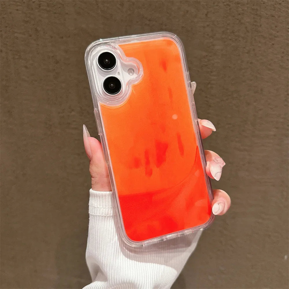 Luminous Quicksand Transparent Phone Case for Iphone 16 Pro Max 16 15 14 13 12 Pro Max 16Plus 11 Clear Shockproof Cover 16Pro